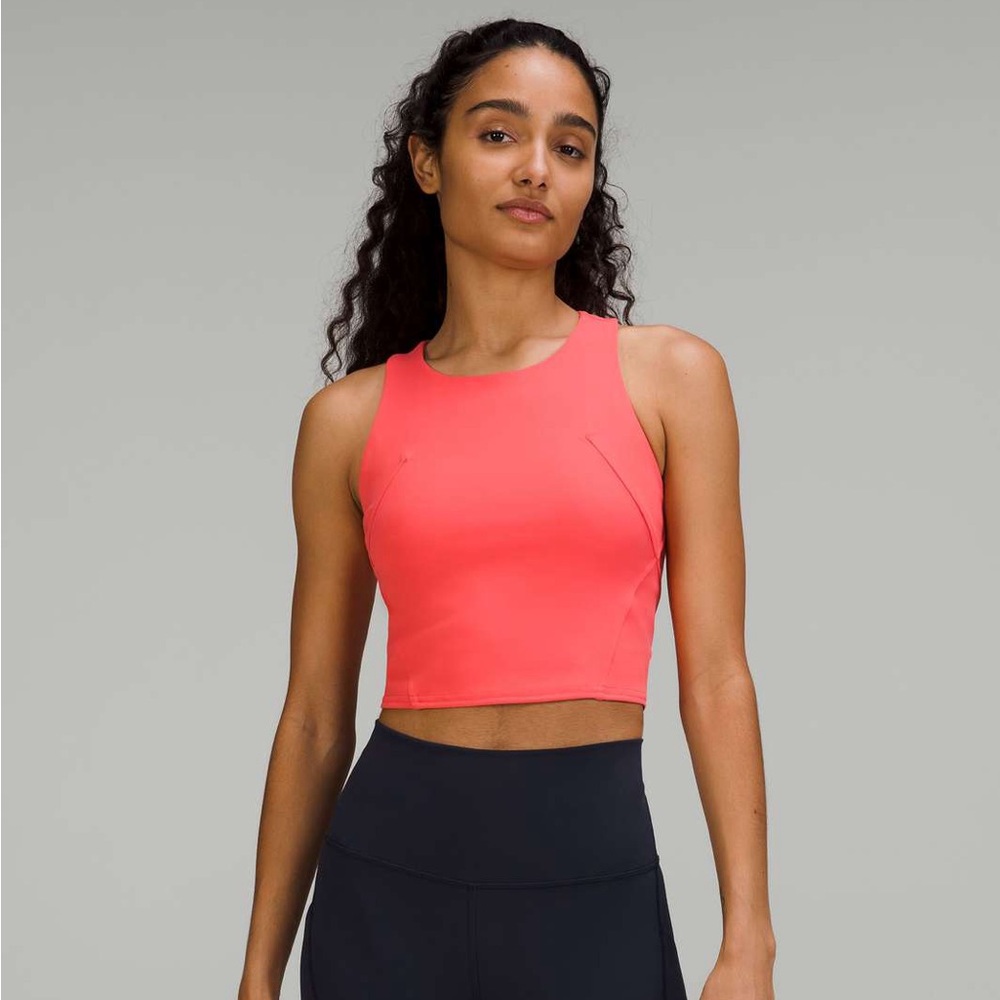 Lululemon Invigorate Training Tank Crop Bra Pale Raspberry - Size 10